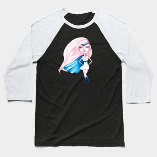 Super Gal (Pink & Blue) Baseball T-Shirt